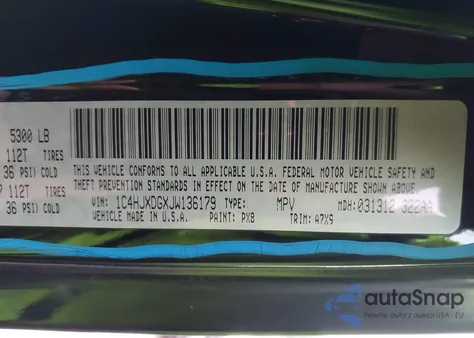 2018 Jeep Wrangler Unlimited Sport S 4X4 z USA, uszkodzony, nr VIN 1C4HJXDGXJW136179